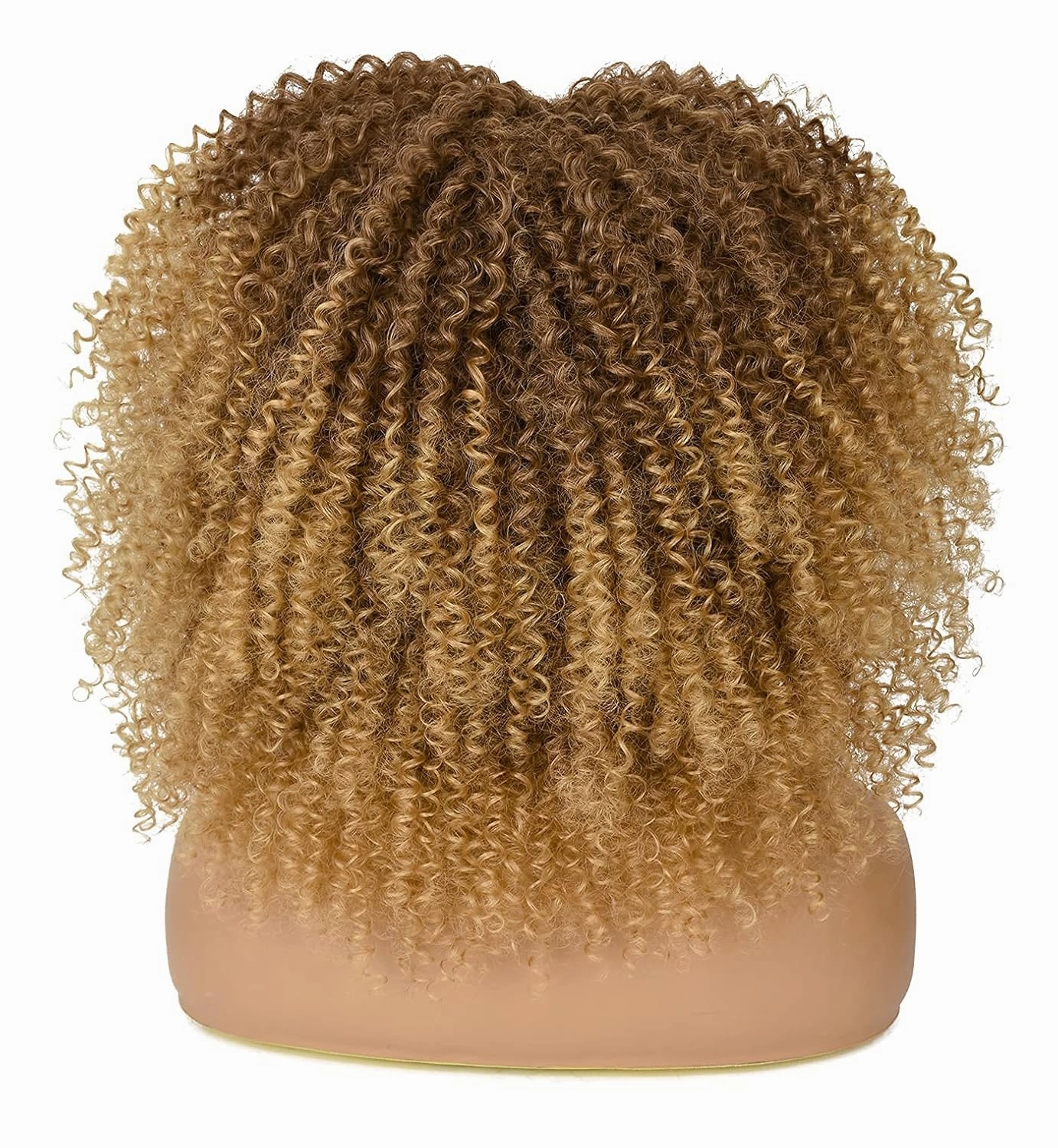 ANNISOUL 16Inch Curly Wigs for Black Women Ombre Blonde Afro Bomb Curly Wig with Bangs Synthetic Fiber Glueless Long Kinky Curly Hair