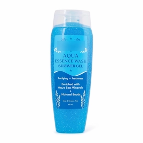 Aqu.a Essence Shower Gel & Body Wash | Sea Salt & Scrub Beads | Deep Hydration & Refreshing Cleanse | 400ml