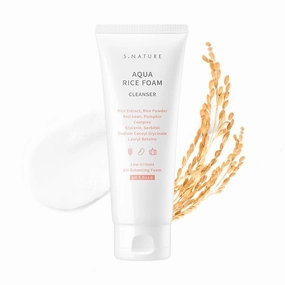AQUA RICE FOAM CLEANSER | Facial Cleanser, Rice Extract Rice Powder Cleanser with Mild Cleansing, Glycerin,Vegan, Face Wash, Korean Skincareㅣ 160ml 5.4 Fl Oz