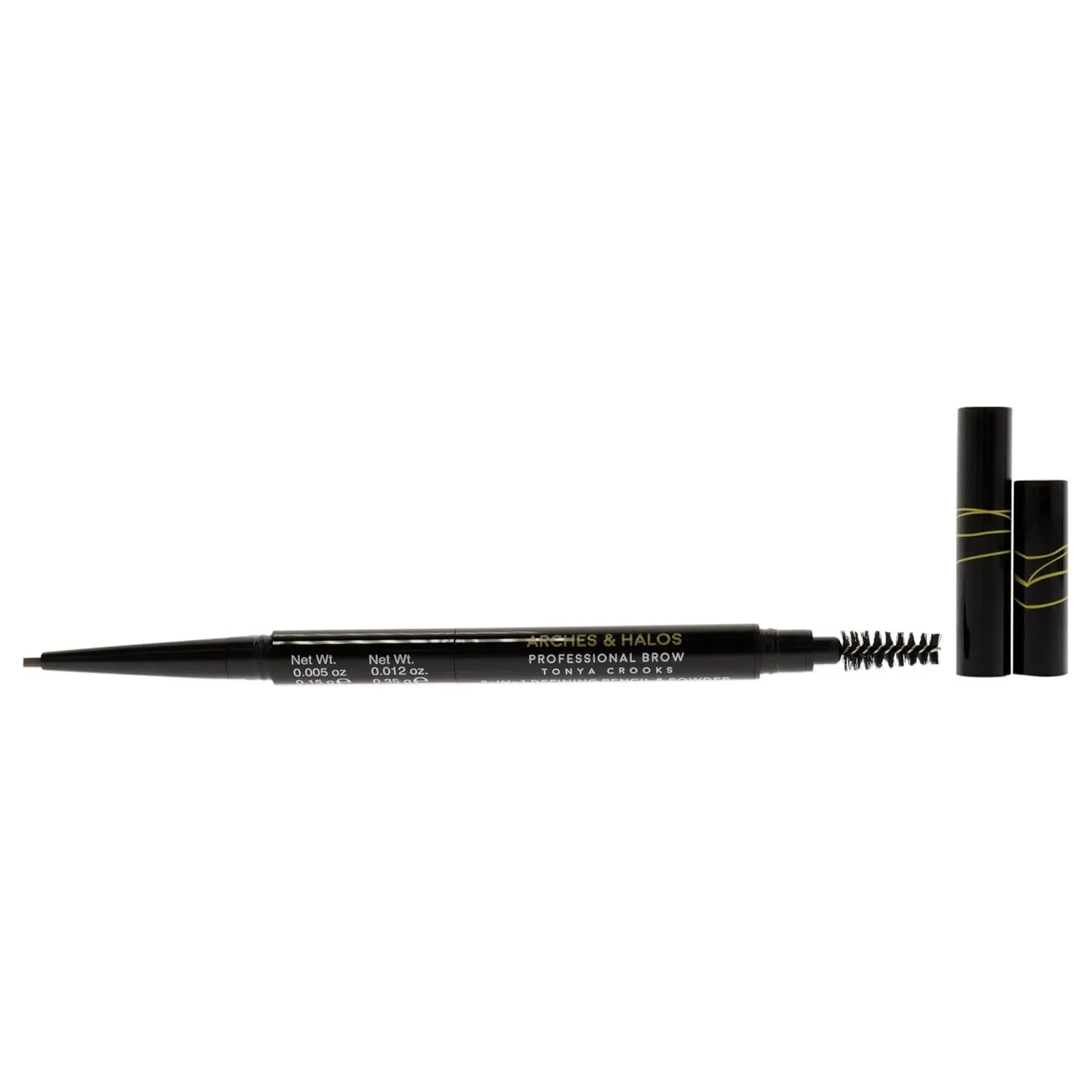 Arches & Halos 2-In-1 Defining Eyebrow Pencil And Powder - Shapes And Fills In Sparse Brows For Natural Look - Soft Textured Powder Formula - Dual Ended With Spoolie Brush - Auburn - 0.017 Oz