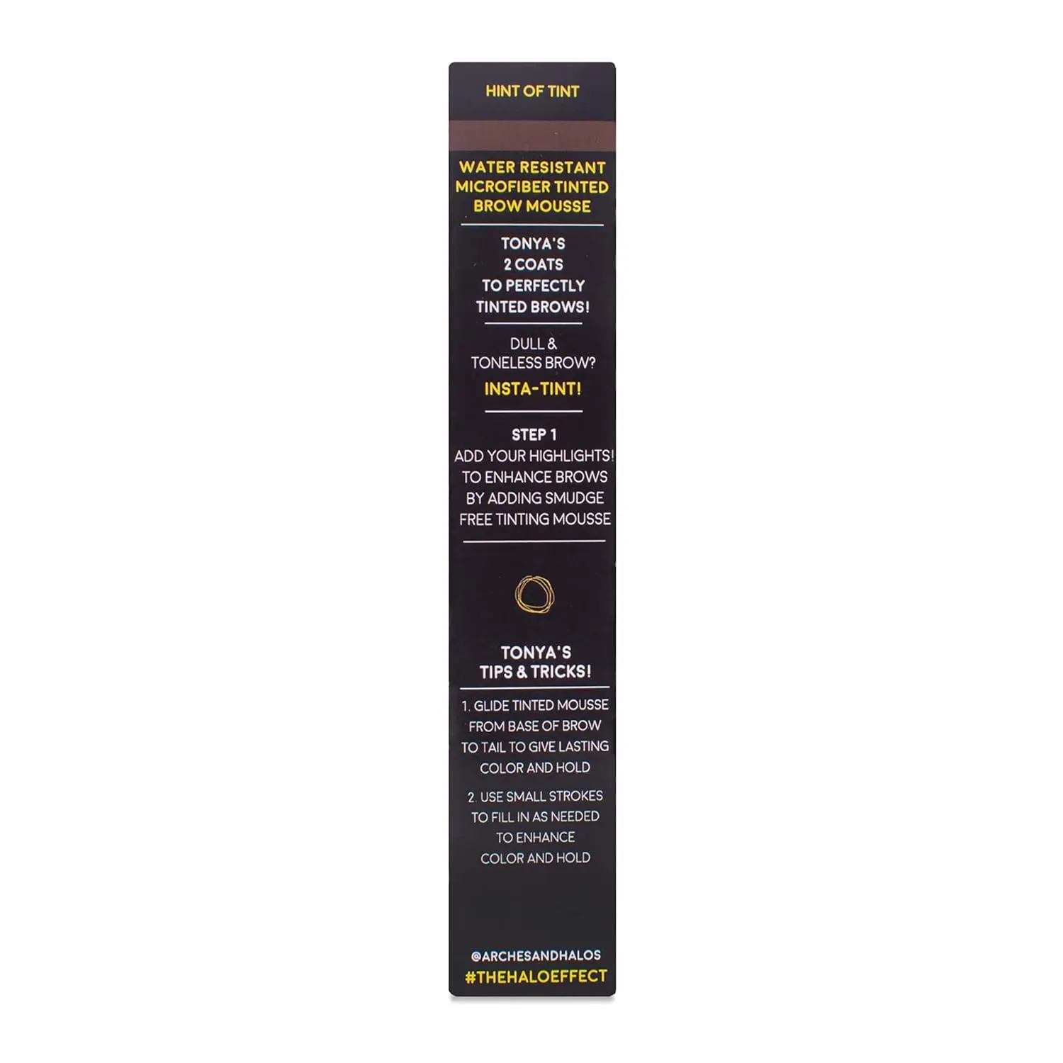 Arches & Halos Microfiber Tinted Brow Mousse - Espresso - Soft, Natural Definer Mousse to Shape, Sculpt and Control Eyebrows - Silky, Non-Crunchy, Fast-Setting Texture - Vegan Formula - 0.106 oz