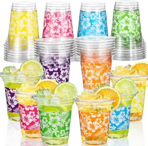 Atonofun 72 Pack Hawaiian Luau Party Decorations Cups -14OZ Disposable Tropical Party Cups for Hawaiian Luau Beach Theme Birthday Party Decorations