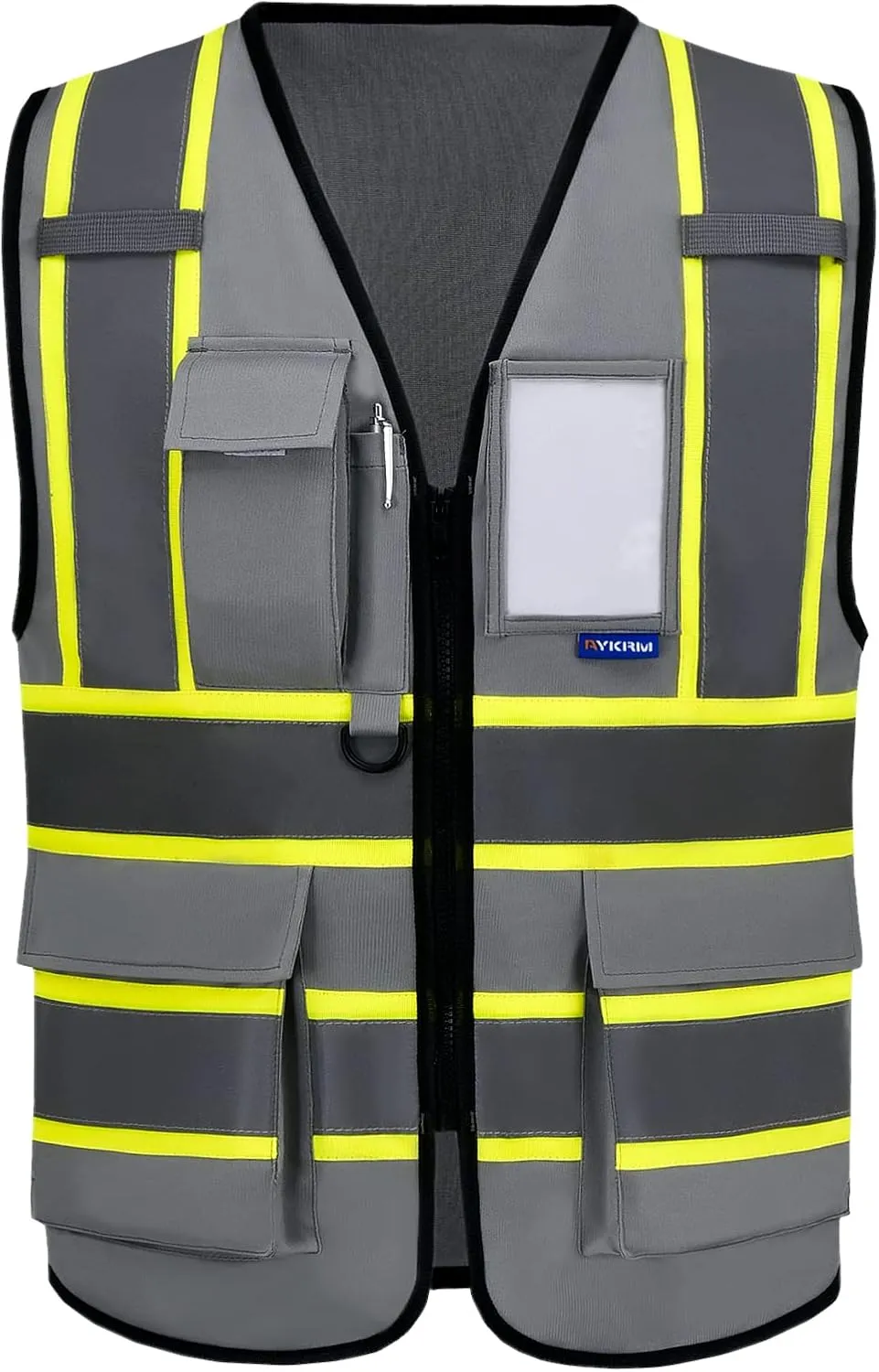 AYKRM 11 color High Vis Reflective Safety Vest for Women Men Security Pocket Zipper