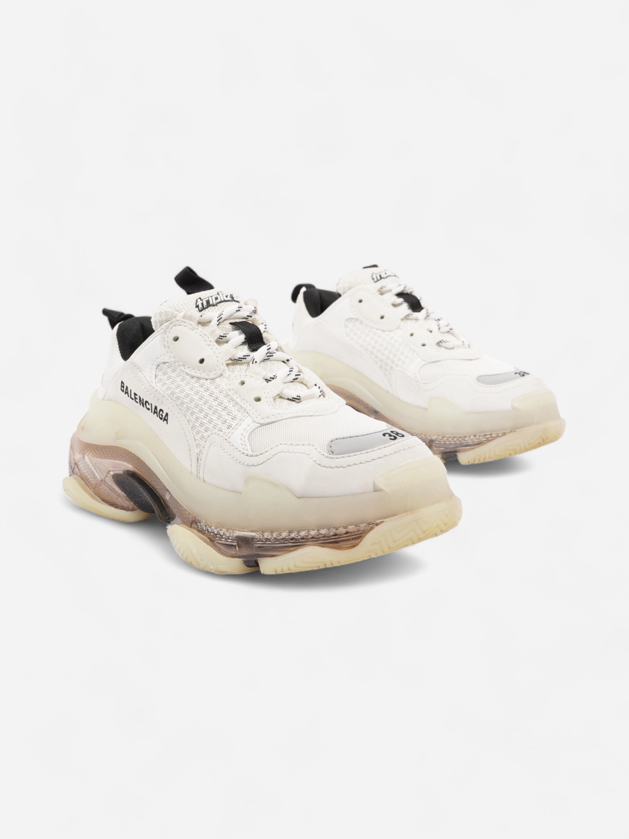 Balenciaga Triple S Clear Sole White Mesh EU 38 UK 5