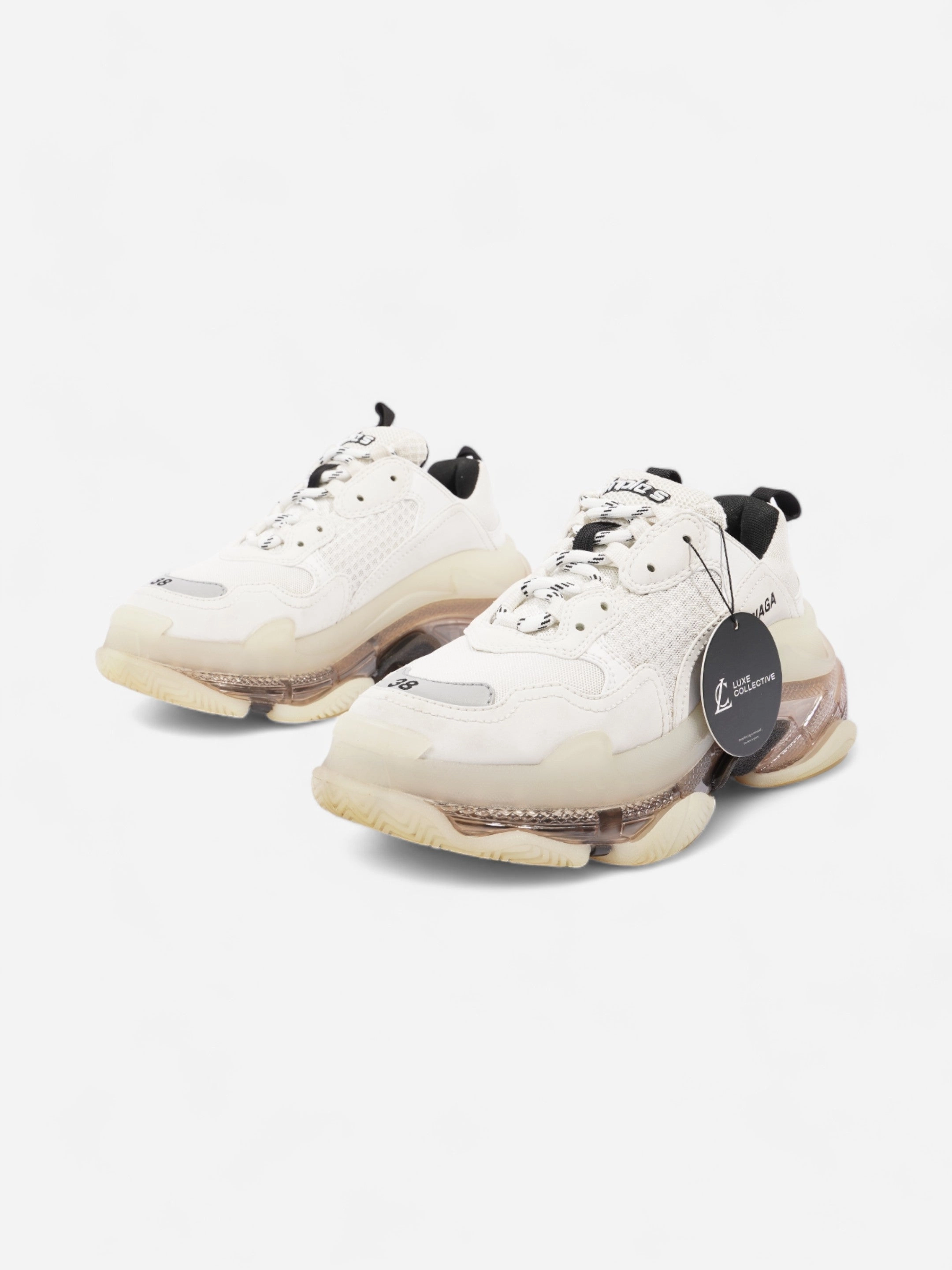 Balenciaga Triple S Clear Sole White Mesh EU 38 UK 5