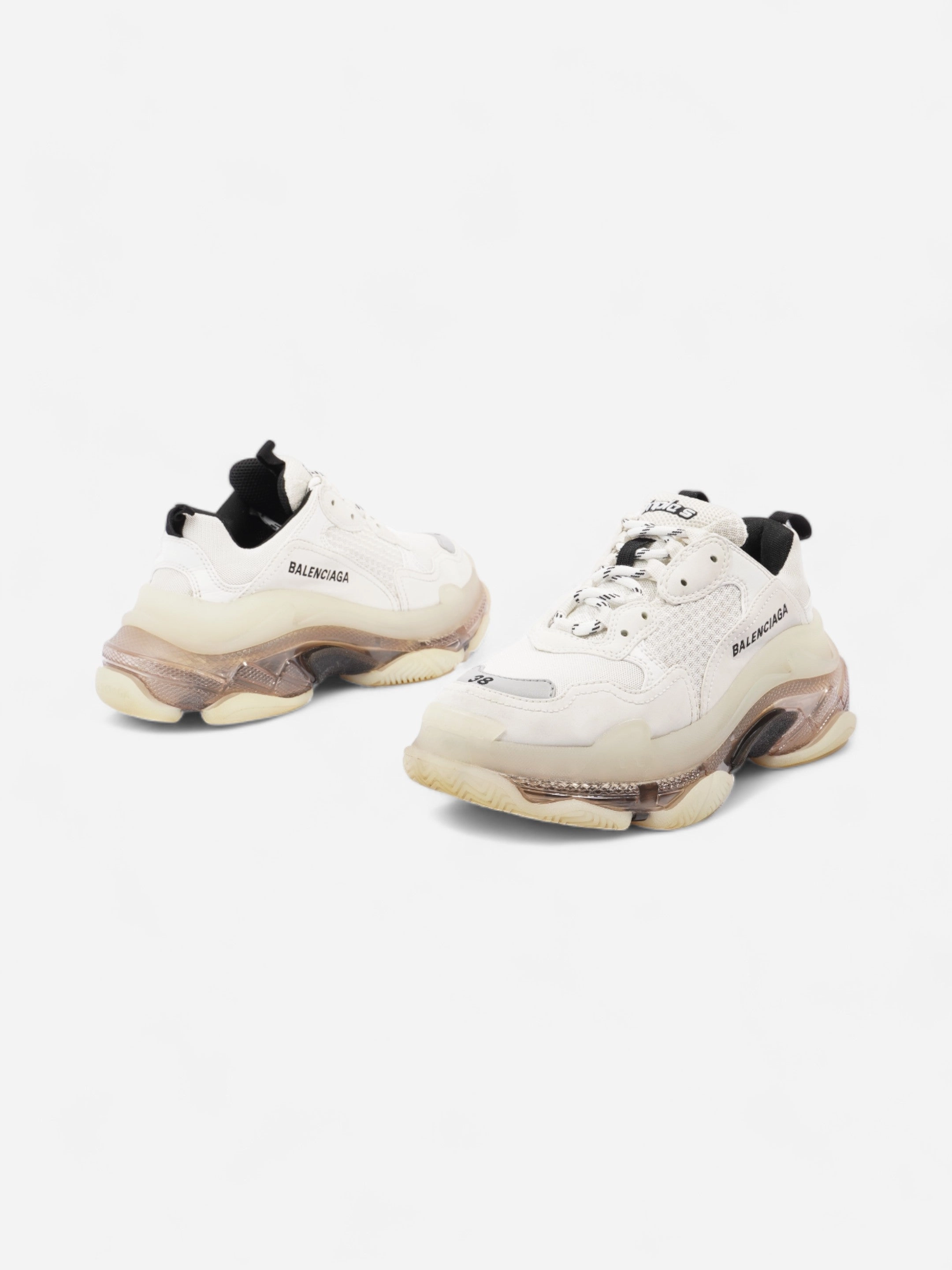 Balenciaga Triple S Clear Sole White Mesh EU 38 UK 5