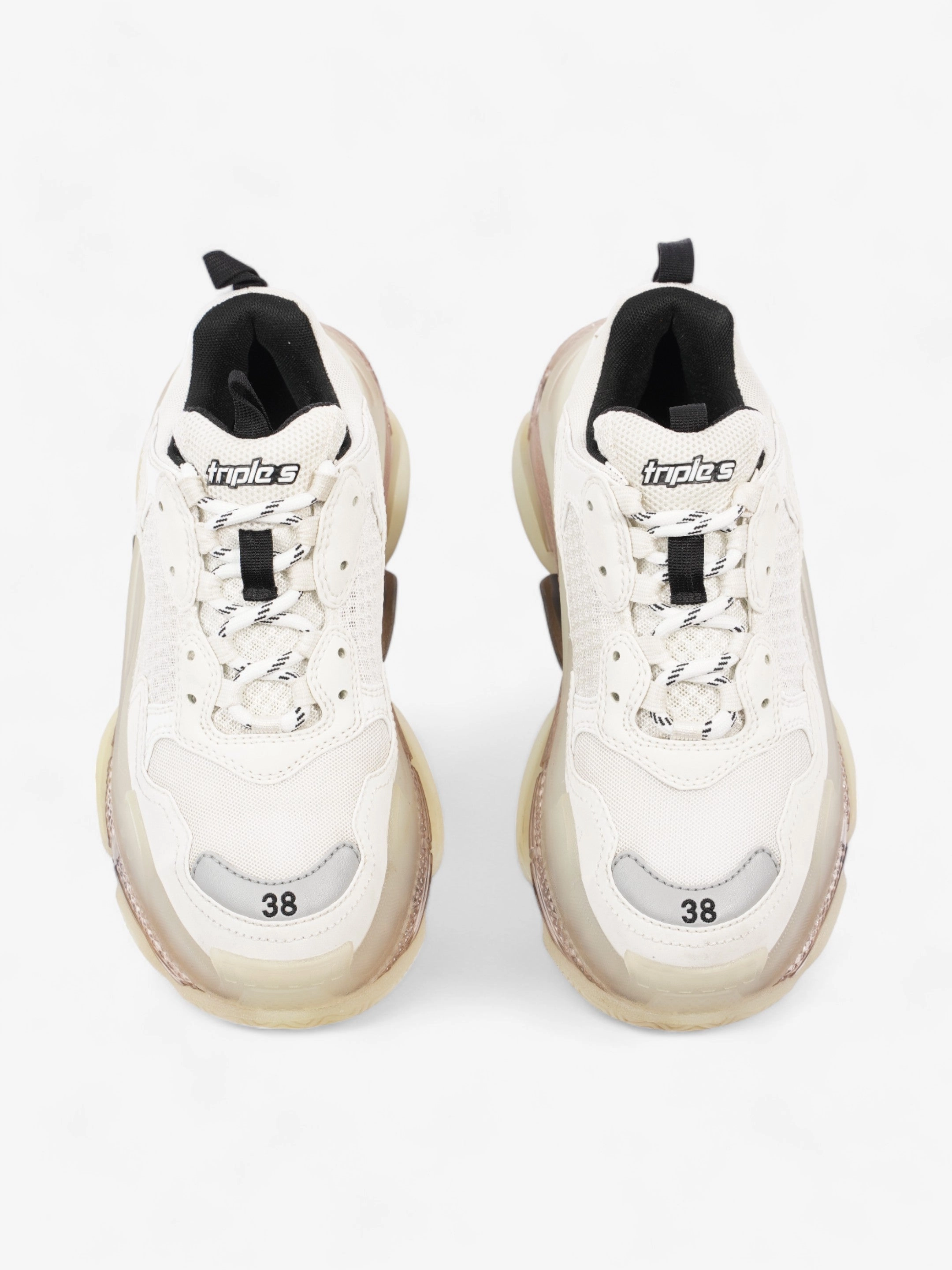 Balenciaga Triple S Clear Sole White Mesh EU 38 UK 5