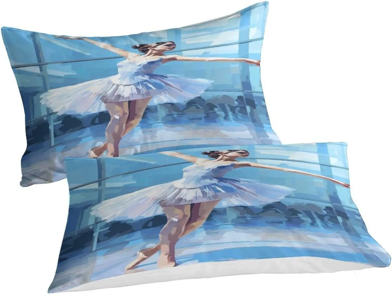 Ballerinas Breathable Duvet Cover Luxe Ballets Quilt Cover Set Hidden Zipper Comforter Cover Soft Microfiber Bedding Set with Pillowcases for Boys Girls Washable Full（203x228cm）