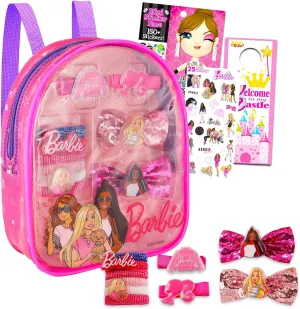 Barbie Hair Accessory Bag Set - Barbie Cosmetic Bag Set with 10 Hair Accessories, Clear PVC Pack, More | Parties, Sleepovers and Makeover Bundle