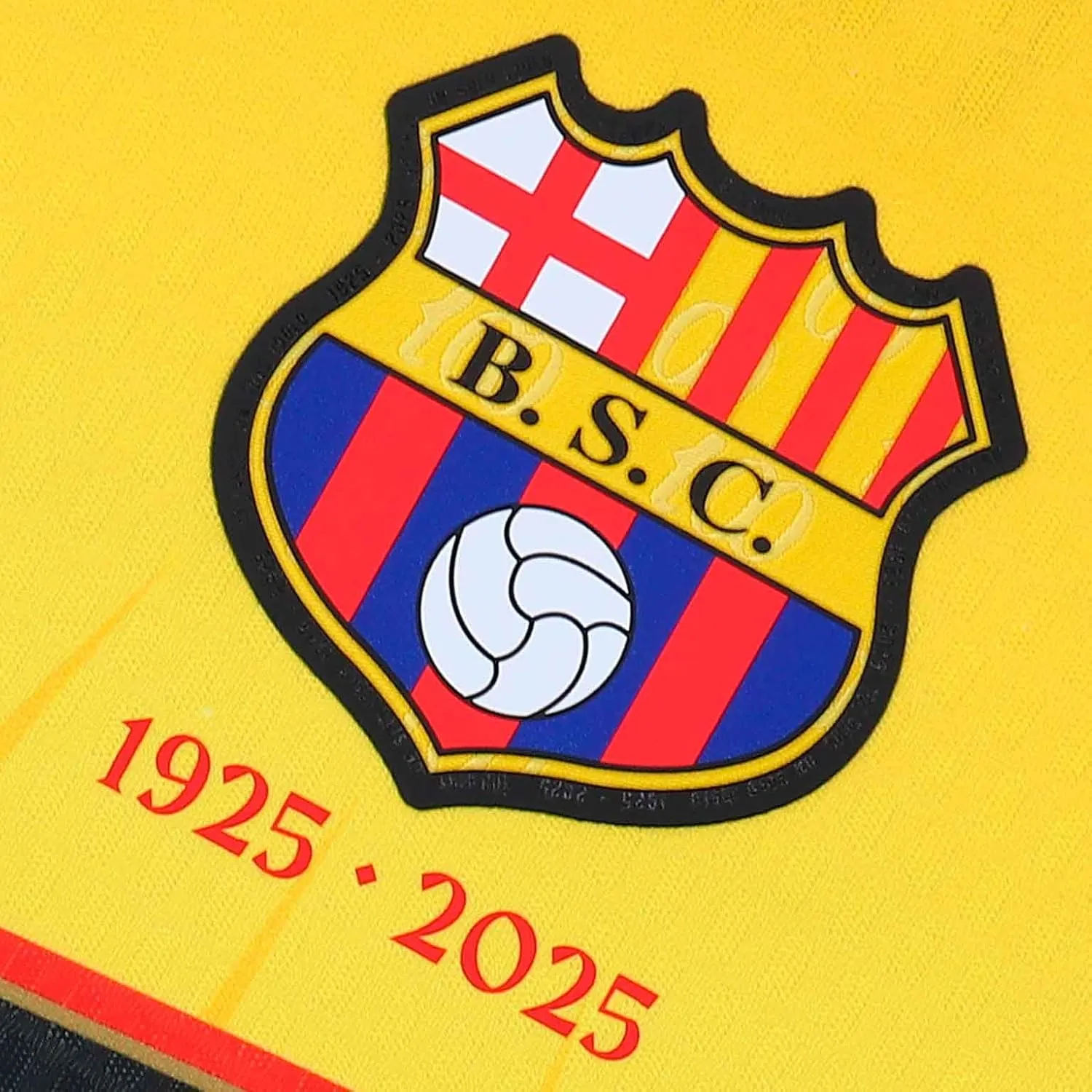 Barcelona Sporting Club 2025 Centennial Soccer Jersey, Official Yellow Home Kit, Limited Edition Men's