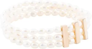 Barse Jewelry Triple Freshwater White Pearl Clasic Golden Bracelet