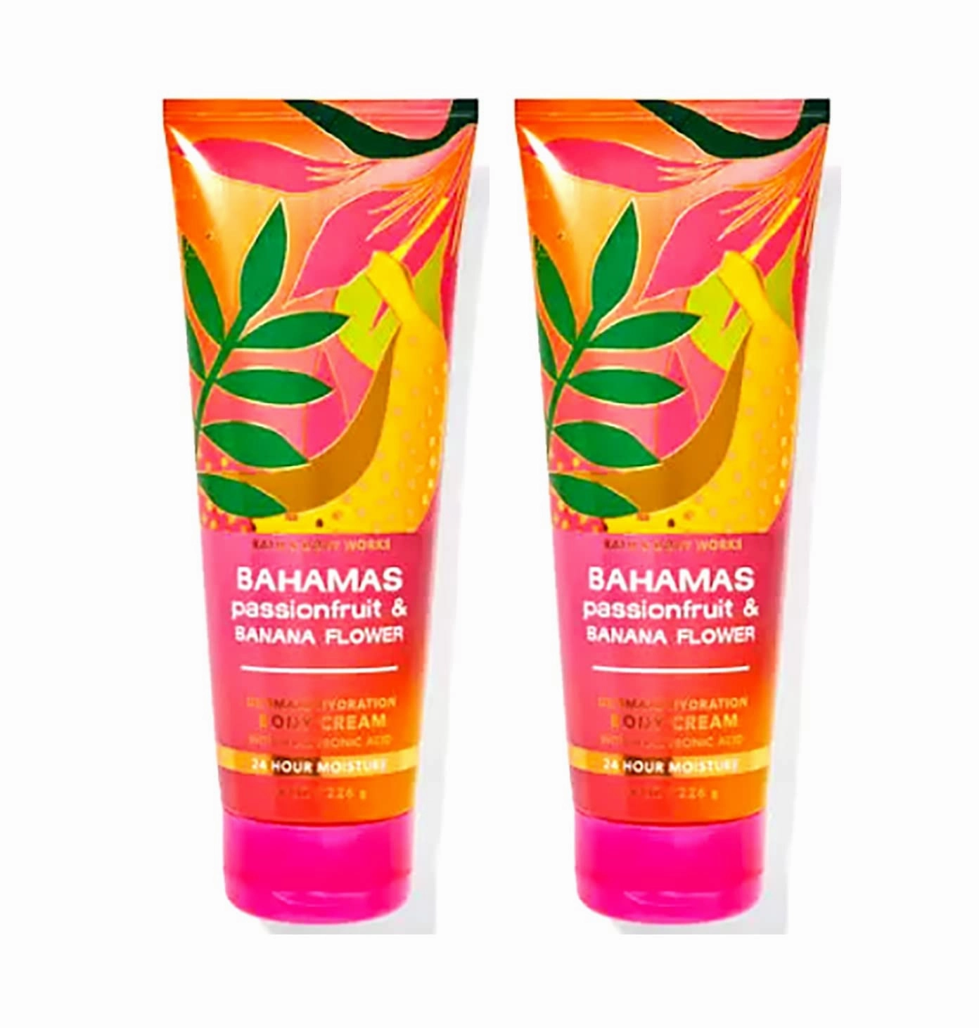 Bath & Body Works Bahamas Passionfruit & Banana Flower Ultimate Hydration Body Cream For Women 8 Fl Oz 2- Pack (Bahamas Passionfruit & Banana Flower) 16.0 Ounce