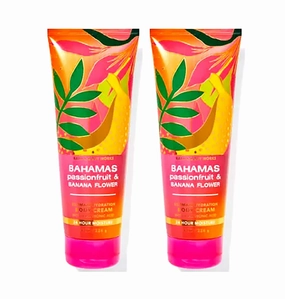Bath & Body Works Bahamas Passionfruit & Banana Flower Ultimate Hydration Body Cream For Women 8 Fl Oz 2- Pack (Bahamas Passionfruit & Banana Flower) 16.0 Ounce
