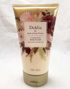 Bath and Body Works Full Size Body Care w/Essential Oils New Fall 2020 Scent - Dahlia - Creamy Petal Body Scrub - 8 oz
