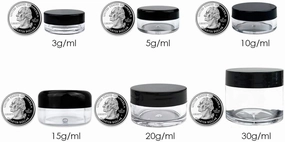 Beauticom 20g/20ml USA Acrylic Round Clear Jars with Lids for Lip Balms, Creams, Make Up, Cosmetics, Samples, Ointments (120 Pieces Jars   Lids, BLACK)