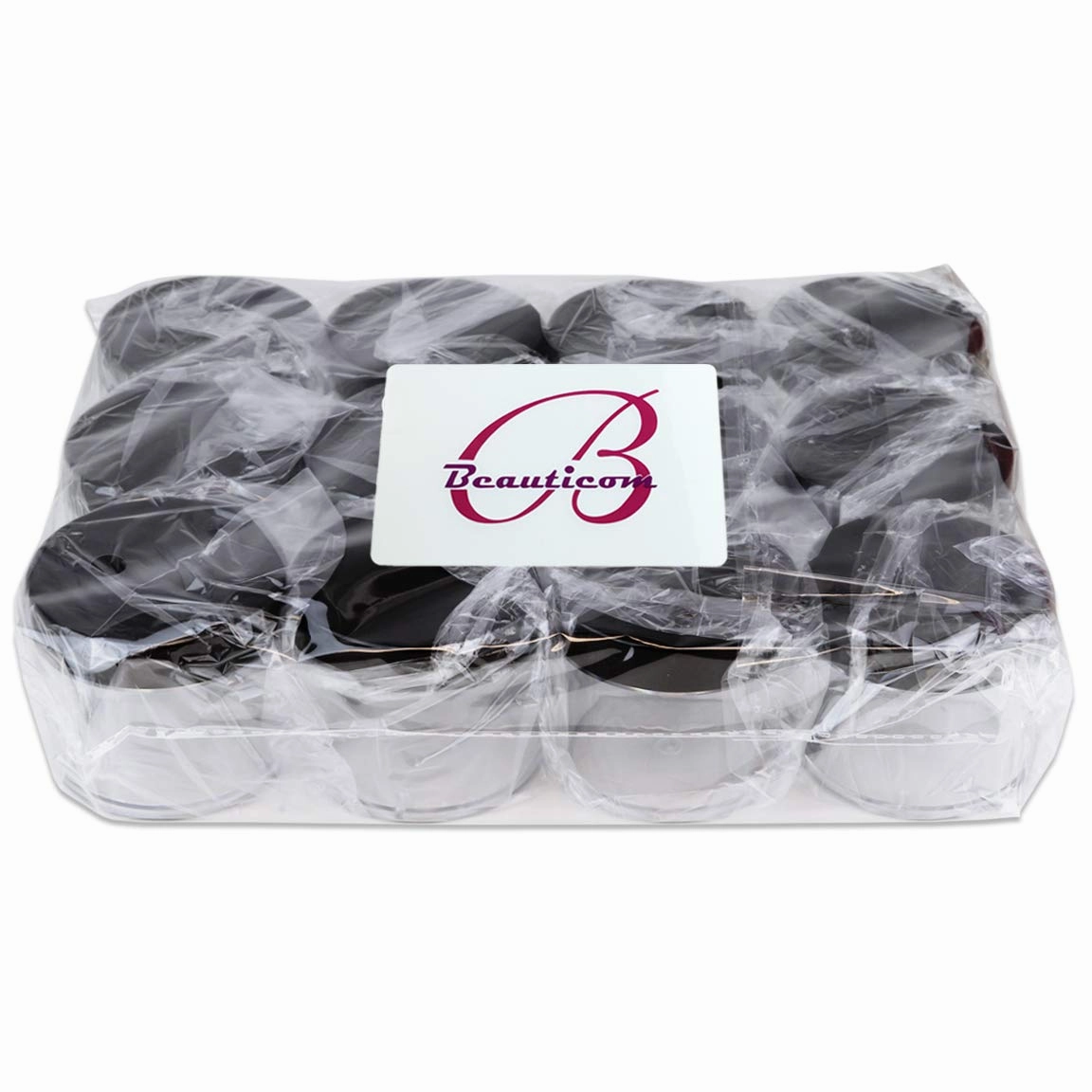 Beauticom 60 Grams/60 ML (2 Oz) Round Clear Leak Proof Plastic Container Jars with Black Lids for Travel Storage Makeup Cosmetic Lotion Scrubs Creams Oils Salves Ointments (384 Jars)