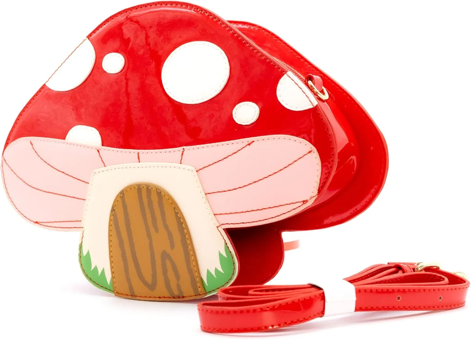Bewaltz Novelty Handbag, Fun Shape Tween Style - Sauce Packet Crossbody (Mushroom)
