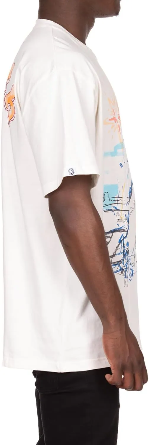 Billionaire Boys Club Clothing Men Knit Tee BBC Witness Screen Printed Short Sleeve Crew Neck Oversized FIT T Shirt