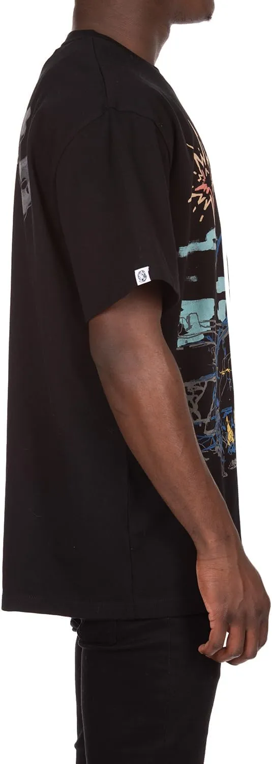 Billionaire Boys Club Clothing Men Knit Tee BBC Witness Screen Printed Short Sleeve Crew Neck Oversized FIT T Shirt
