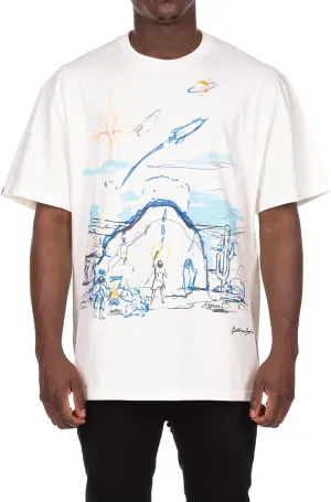 Billionaire Boys Club Clothing Men Knit Tee BBC Witness Screen Printed Short Sleeve Crew Neck Oversized FIT T Shirt