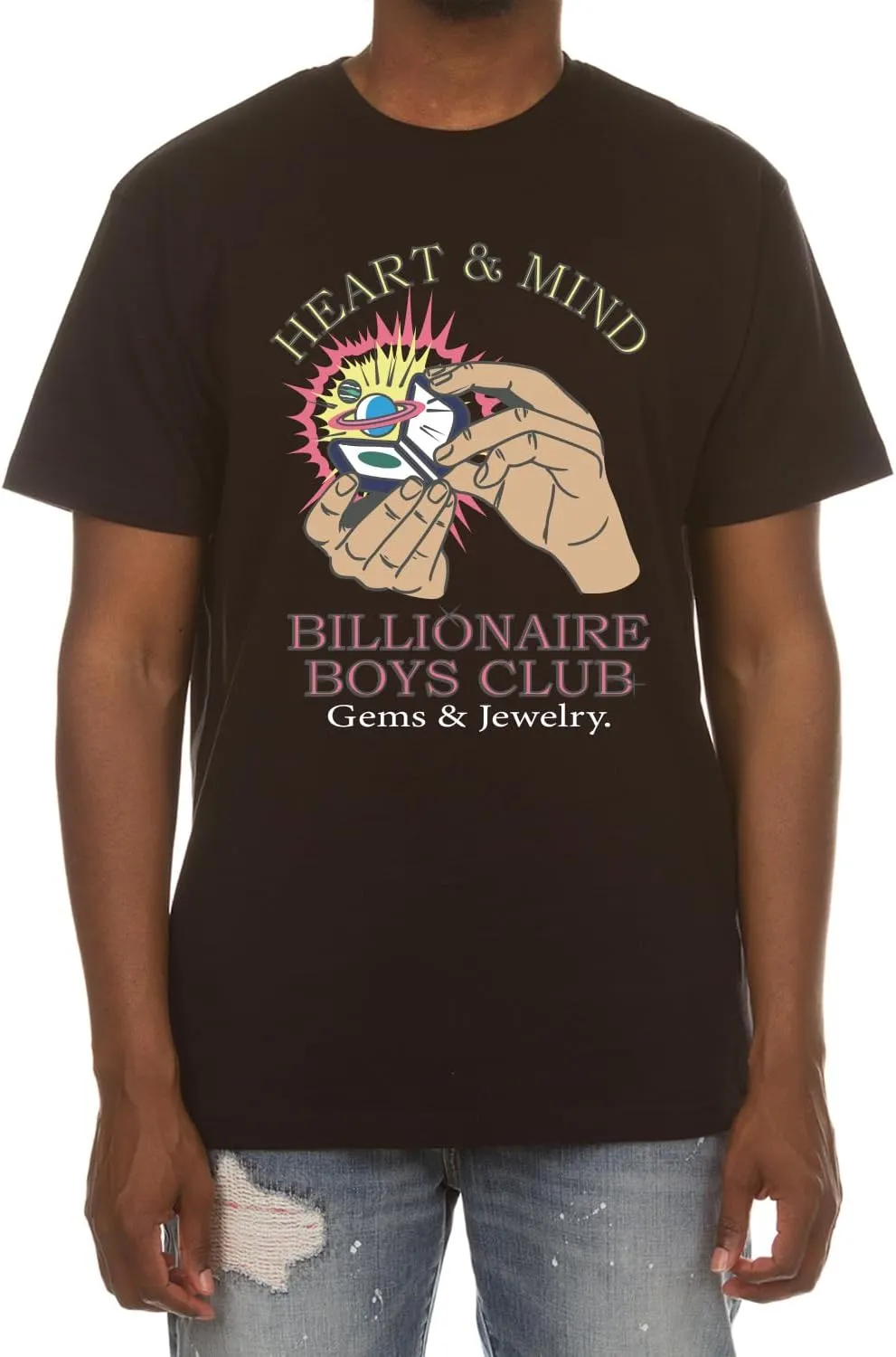 Billionaire Boys Club Clothing Men T-Shirt BB Gem and Jewelry Screen Printed Short Sleeve Crew Neck Tee