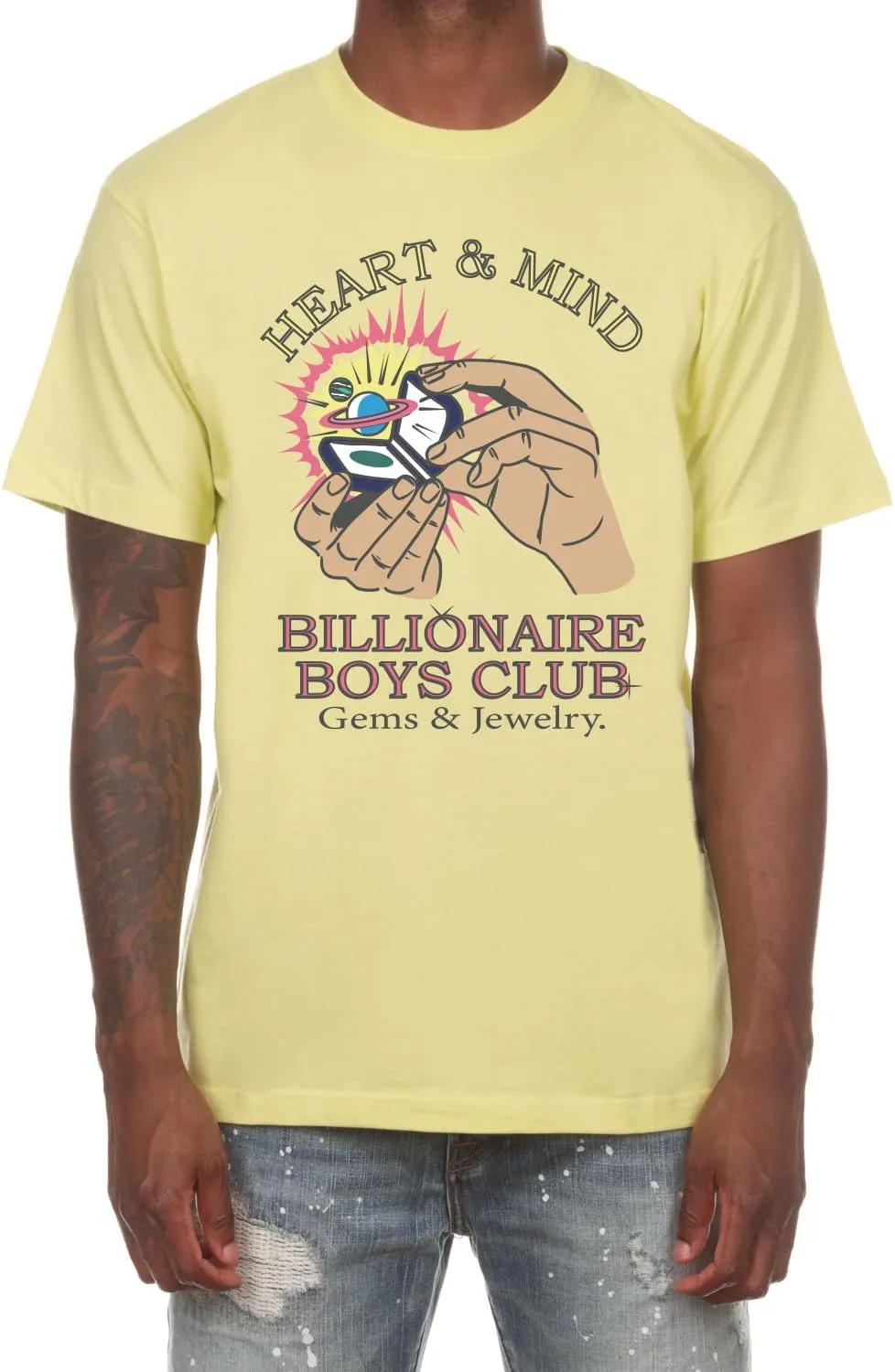 Billionaire Boys Club Clothing Men T-Shirt BB Gem and Jewelry Screen Printed Short Sleeve Crew Neck Tee