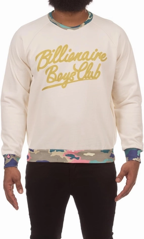 Billionaire Boys Club Clothing Men Knit Tee BB Formation Oversized Long Sleeve Crew Neck T-Shirt
