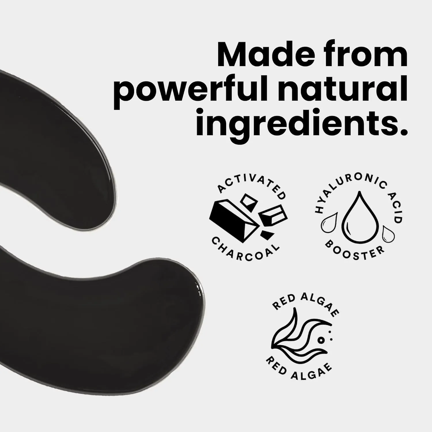 BLAQ Award Winning Bright Eyes Patches for Dark Circles and Puffiness, with Red Algae, Hyaluronic Acid and Activated Charcoal. Vegan and Cruelty-Free, 30-Pack.