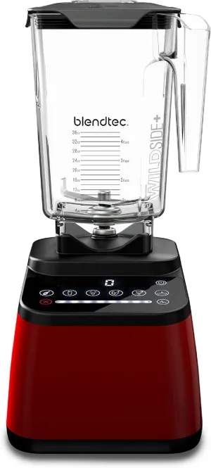 Blendtec Original Designer Series Blender and 90 Oz WildSide  Jar - Kitchen Blender Bundle - Red