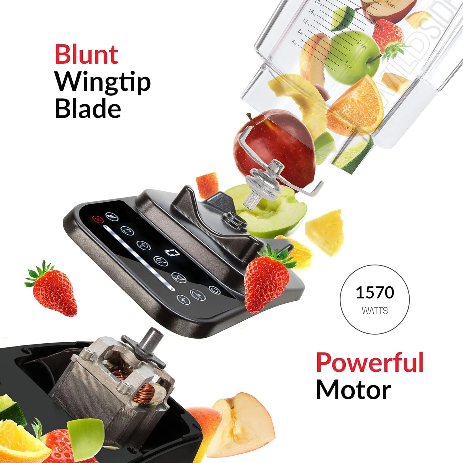 Blendtec Original Designer Series Blender and 90 Oz WildSide  Jar - Kitchen Blender Bundle - Red