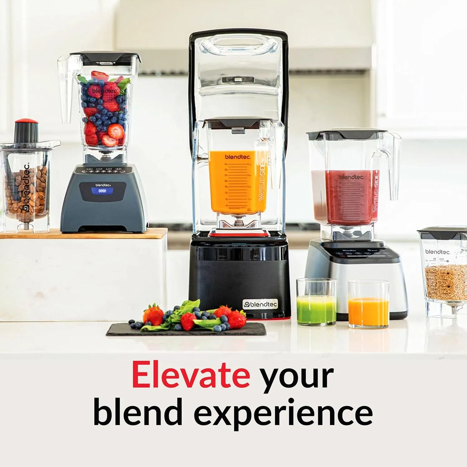 Blendtec Original Designer Series Blender and 90 Oz WildSide  Jar - Kitchen Blender Bundle - Red