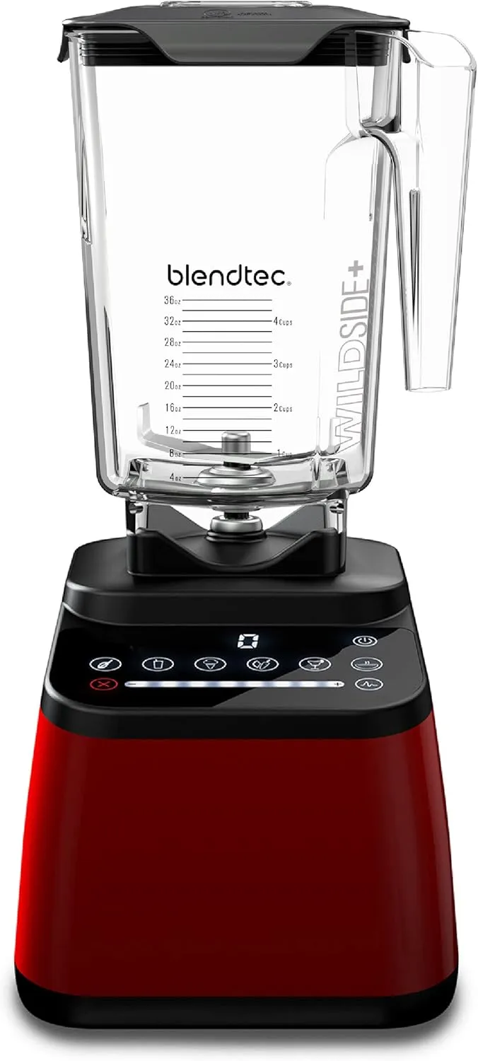 Blendtec Original Designer Series Blender and 90 Oz WildSide  Jar - Kitchen Blender Bundle - Red
