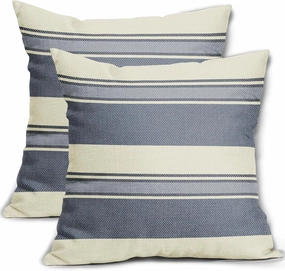 Blue Striped Pillow Covers 20x20 Set of 2 Cream Boho Stripe Print Patterned Decorative Spring Summer Outdoor Pillowcases Modern Farmhouse Throw Cushion Case Couch Sofa Bed Decor