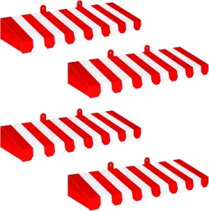 Boao 4 Pack Circus Awning Decoration 3D Stripe Cardboard Awning Carnival Wall Decor Circus Party Favors for Lemonade Stand Bakery Ice Cream Truck Bulletin Board Decor(Red and White)