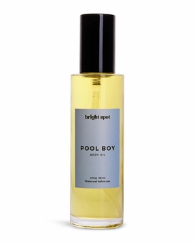 Body & Hair Shimmer Oil | Pool Boy Coconut Vanilla Scent Lightweight Oil for Luxurious Radiant Glow and Hydration for Body & Hair 3.4oz, Coconut, Praline, Sandalwood, Vanilla