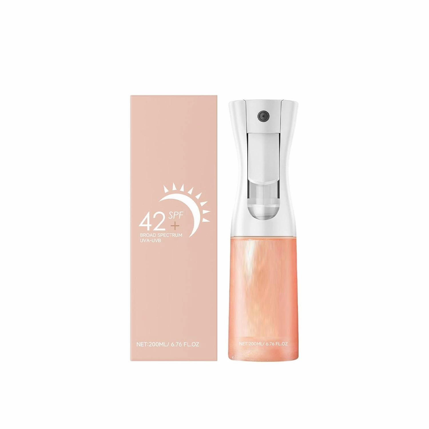 Body Sunscreen SPF 42,Infused with Shimmering Body Oil,Hydrating Spray for Glowing Skin, Lightweight Fast-Absorbing Sun Protection,Tropical Scent (1)