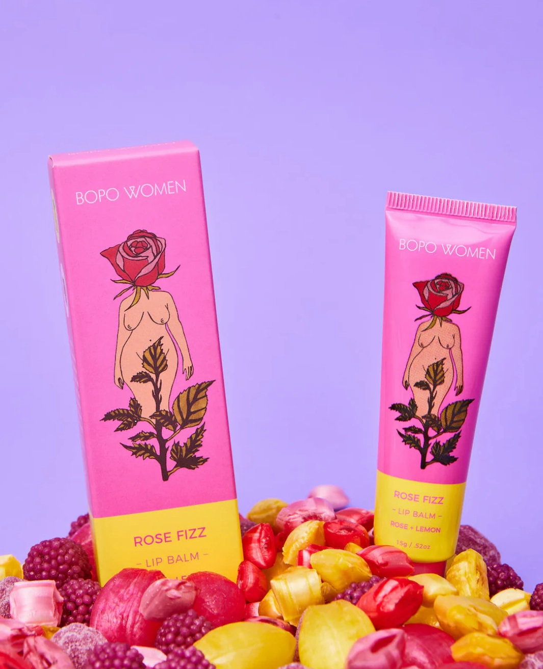 BOPO ROSE FIZZ LIP BALM