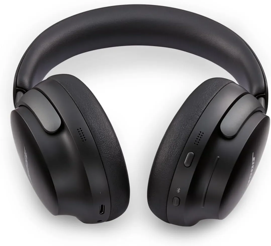 Bose QuietComfort Ultra Bluetooth Headphones, Wireless Headphones with Spatial Audio, Over Ear Noise Cancelling with Mic, Up to 24 Hours of Playtime, Black