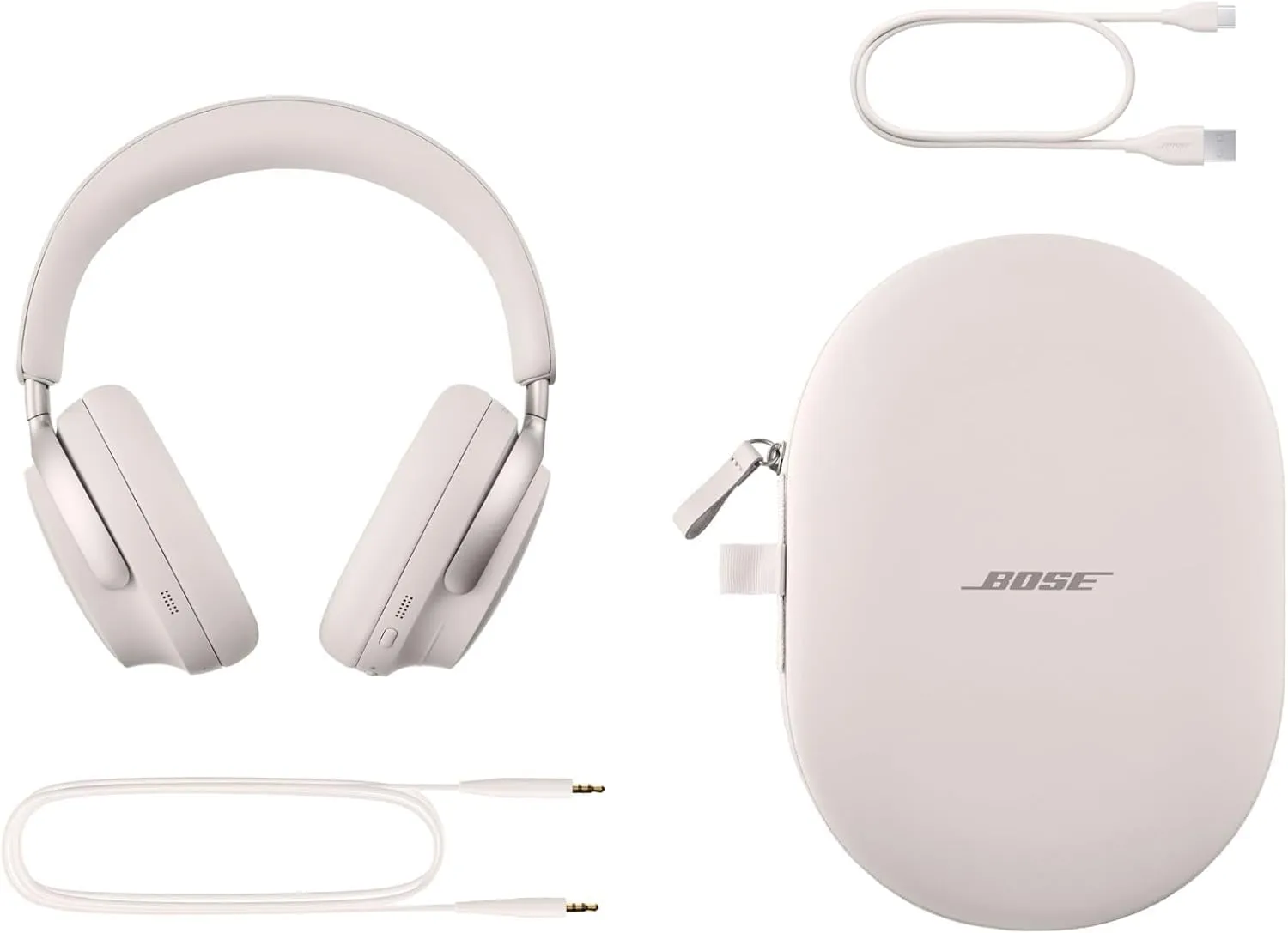 Bose QuietComfort Ultra Bluetooth Headphones, Wireless Headphones with Spatial Audio, Over Ear Noise Cancelling with Mic, Up to 24 Hours of Playtime, White Smoke