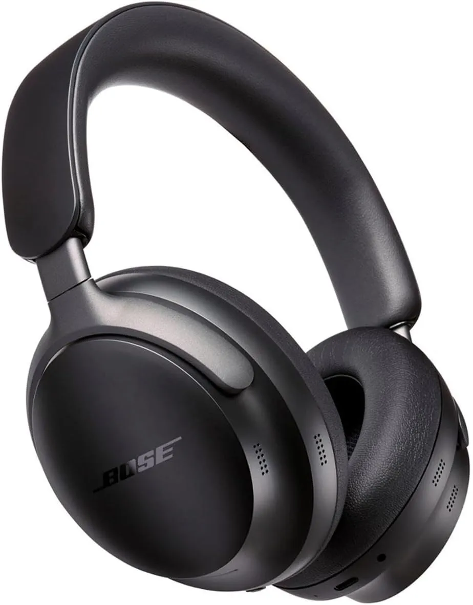 Bose QuietComfort Ultra Wireless Noise Cancelling Headphones with Spatial Audio, Over-The-Ear Headphones with Mic, Up to 24 Hours of Battery Life (Black)