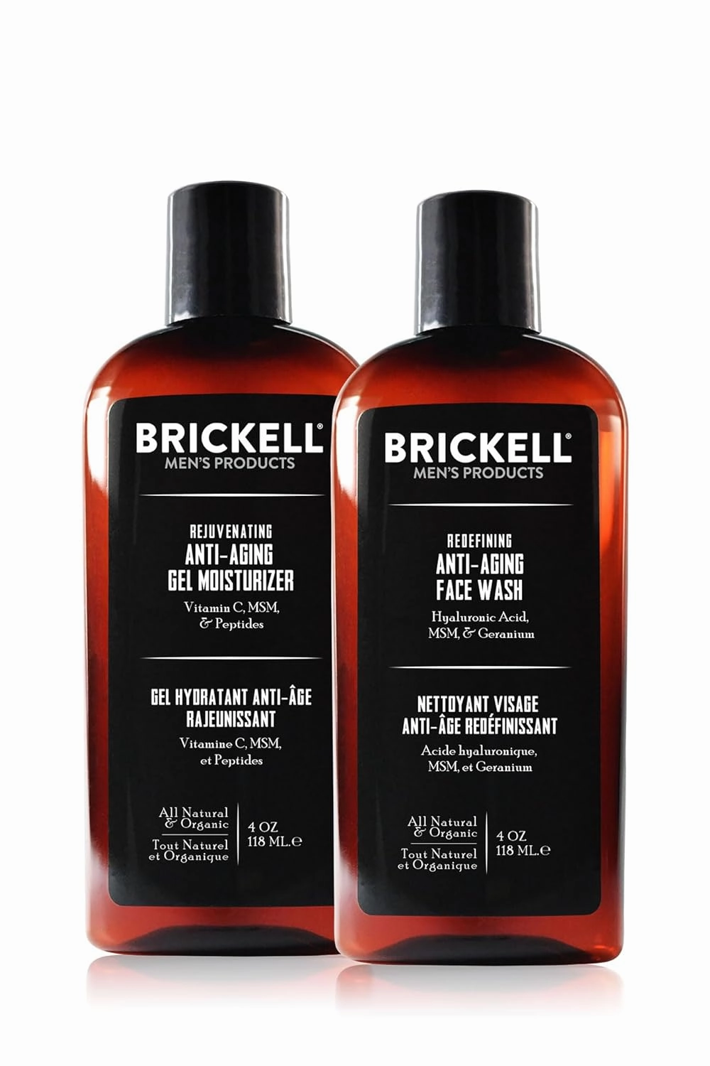 Brickell Men's Products Enhancing Gel Anti-Aging Routine, Gel Facial Cleanser and Gel Face Moisturizer, Men's Skin Care Gift Set