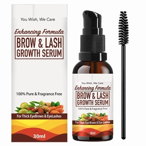 Brow & Lash Growth Serum - EyeBrow & Eyelash Growth Oil Serum With Castor Oil, Almond Oil and Vitamin E - 30ml, 1.01 Fl Oz