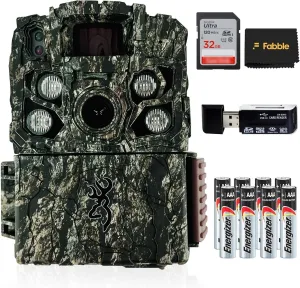 Browning Strike Force FHDR 40MP Trail Camera Bundle with 32GB SDHC Memory Card, Hi-Speed USB SD Card Reader, and Two 4-Pack AA Batteries for Game, Trail, and Property Monitoring