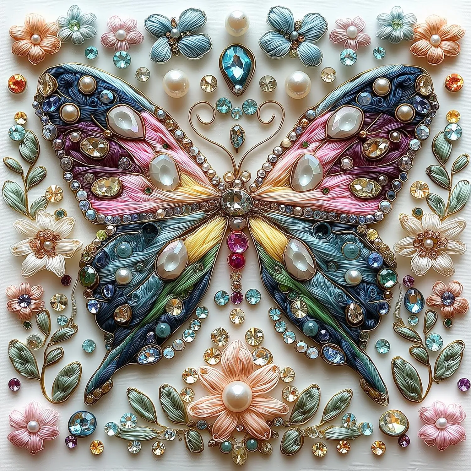 Butterfly Jigsaw Puzzles for Adults 500 Pieces Colorful Crystal Flower Puzzles Beautiful Diamond Art Puzzle Difficult Unique Family Challenging Games Gift for Teens Adults Puzzle (20"x20")
