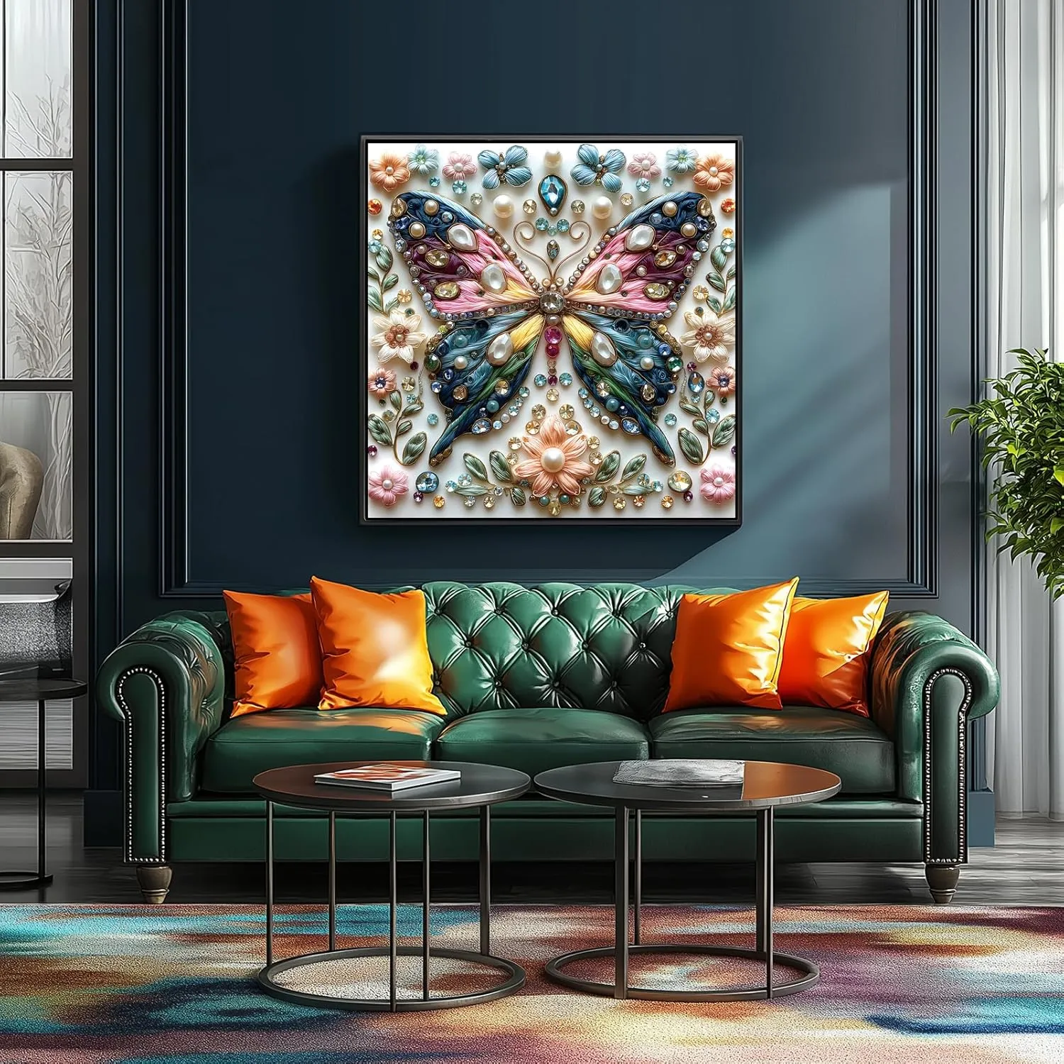 Butterfly Jigsaw Puzzles for Adults 500 Pieces Colorful Crystal Flower Puzzles Beautiful Diamond Art Puzzle Difficult Unique Family Challenging Games Gift for Teens Adults Puzzle (20"x20")