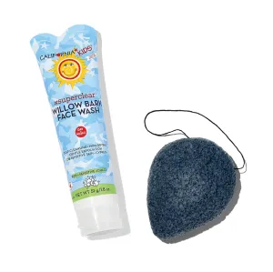 California Kids Face Wash   Facial Sponge | Gentle Exfoliating Face Wash | Mild Salicylic Acid Cleanser For Sensitive Skin | 1.8 oz. / 51 mL