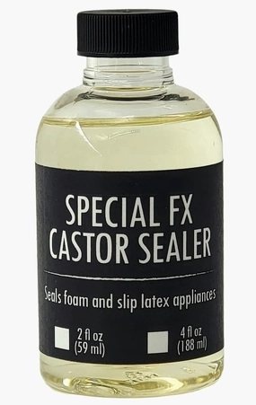 Castor Sealer Liquid - Latex Sealer - Seals & Preps Prosthetics - Eliminates Greasepaint - Medium, 4 oz, Clear Yellow, BPA Free