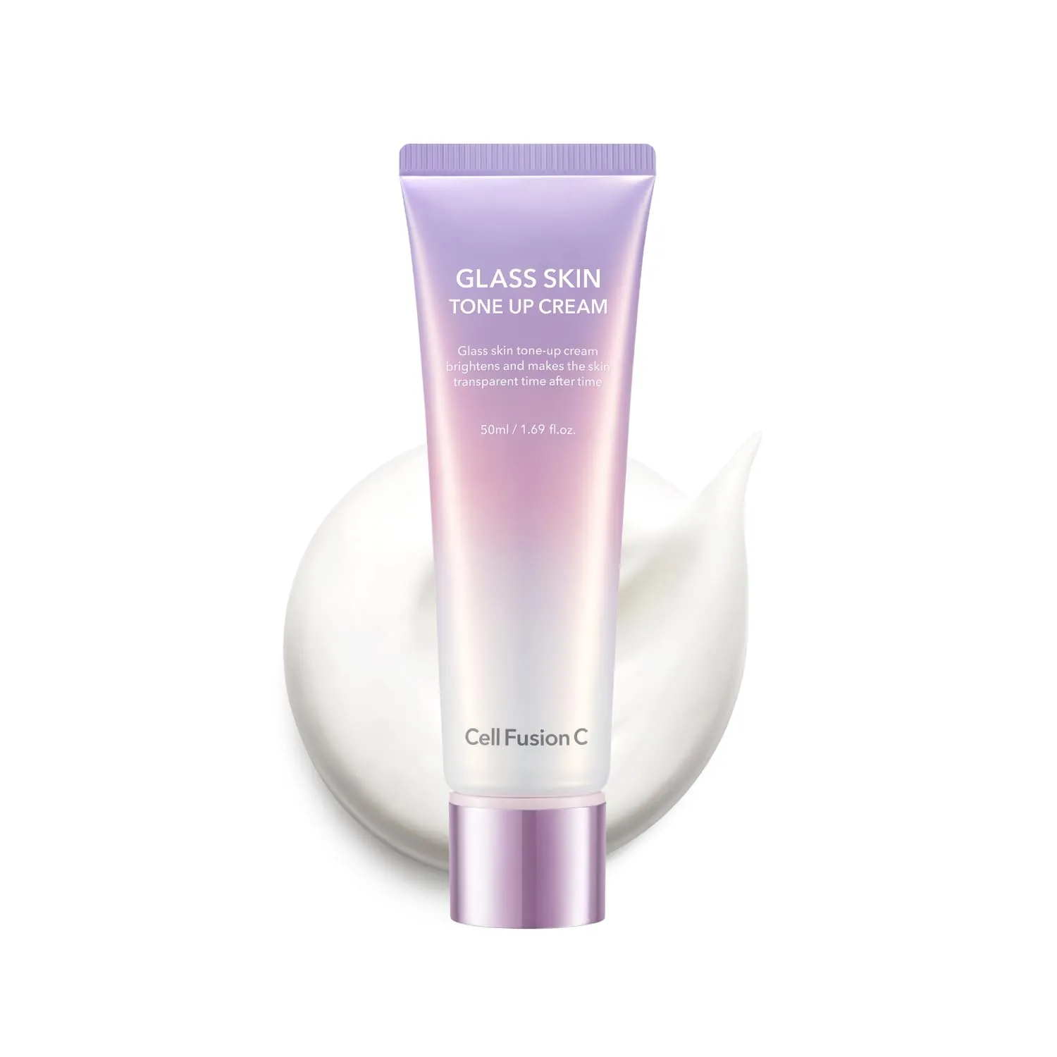 Cell Fusion C Glass Skin Tone Up Cream, Vitamins   Alpha-Arbutin - Natural Makeup Look, For Bright, Even Skin Tone, 50ml / 1.69 fl.oz.
