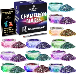 Chameleon Flakes - Chameleon Flakes for Resin - Intense Color Shift Mica Pigment Powder for Resin Molds, Tumblers - Multi Chrome Flakes Pigment for Paint, Nail Art, Eyeshadow