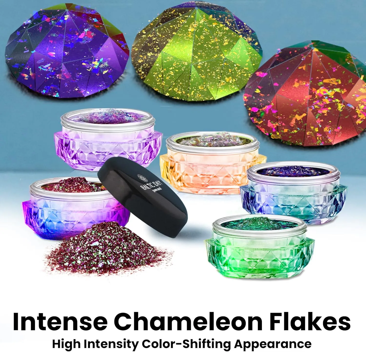 Chameleon Flakes - Chameleon Flakes for Resin - Intense Color Shift Mica Pigment Powder for Resin Molds, Tumblers - Multi Chrome Flakes Pigment for Paint, Nail Art, Eyeshadow
